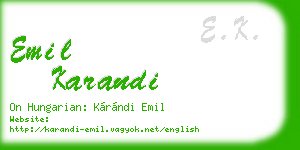 emil karandi business card